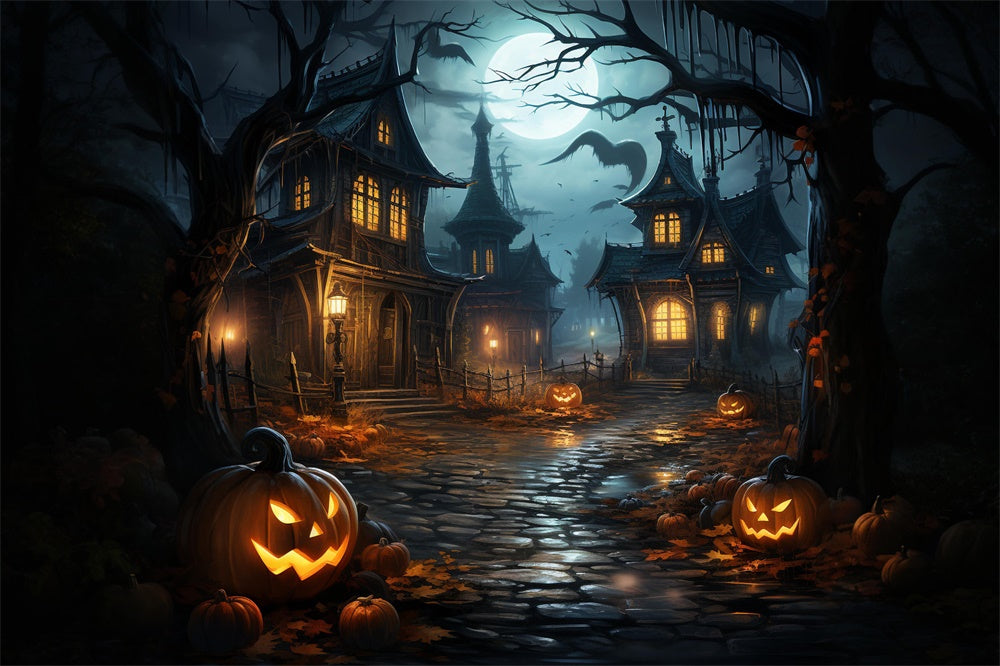 Spukhaus Halloween Mondnacht Backdrop RR7-486