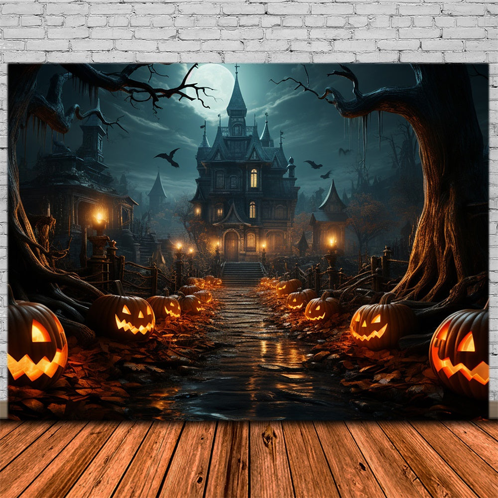 Halloween Schloss Kürbis Fotokulisse RR7-488