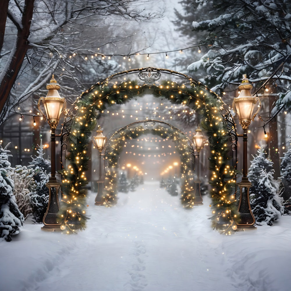 Weihnachtlicher funkelnder Bogengang Hintergrund RR7-589