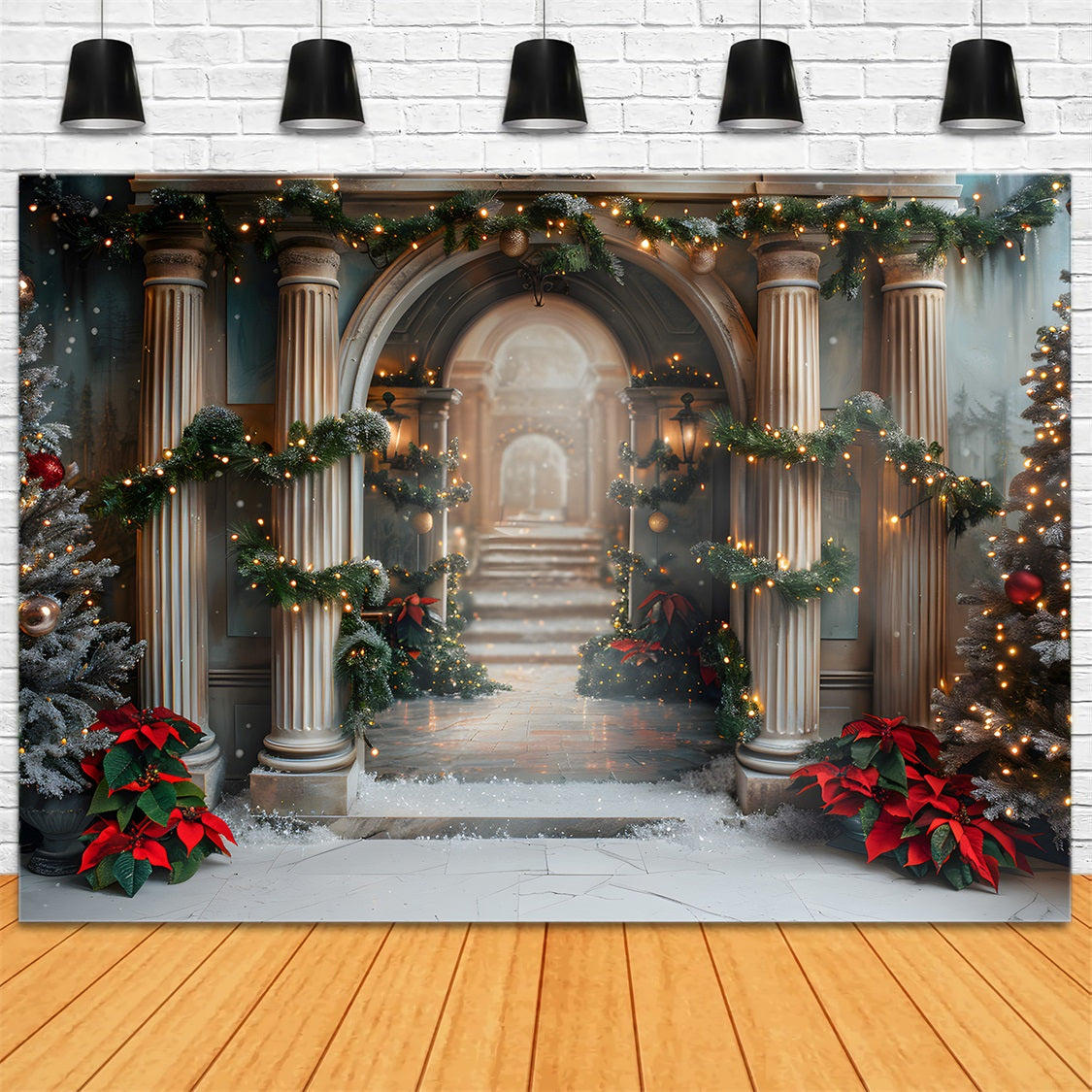 Weihnachten Grand Staircase Wonderland Hintergrund RR7-611