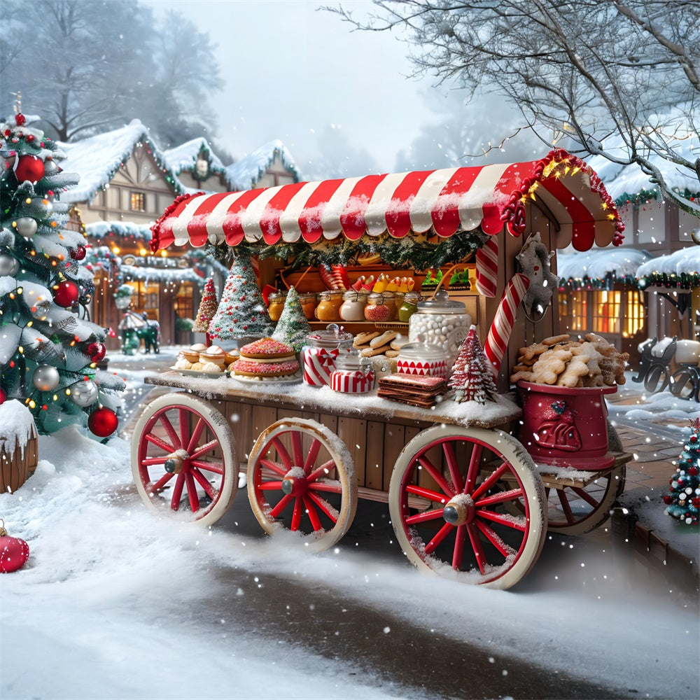 Weihnachtsmarkt Leckereien Wagen Hintergrund RR7-621