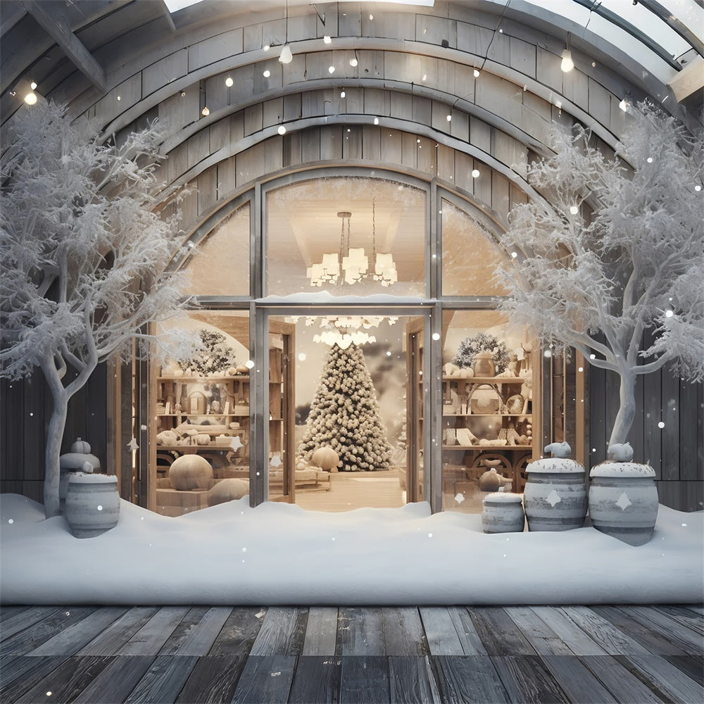 Weihnachten Schaufenster Schnee Kulisse Hintergrund RR7-851