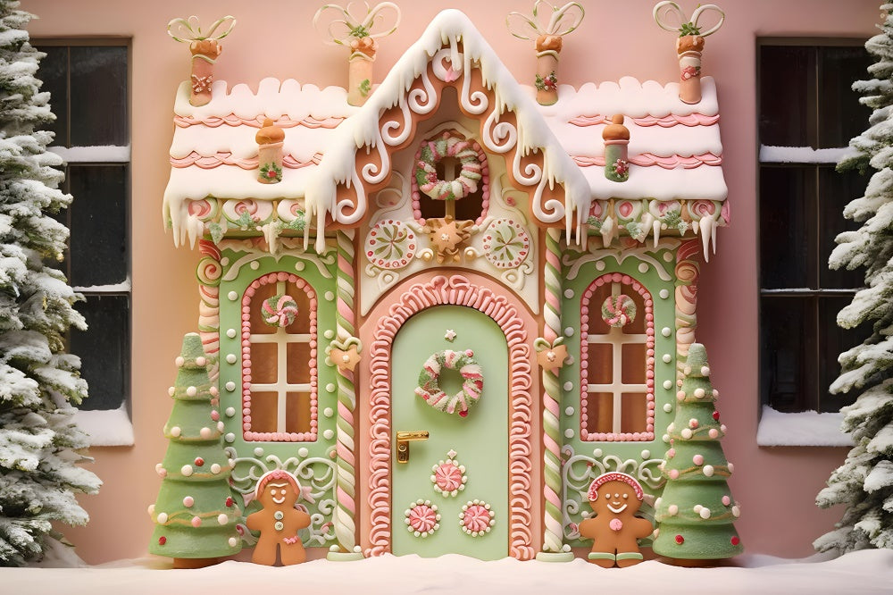 Lebkuchenhaus Weihnachtshintergrund RR7-875