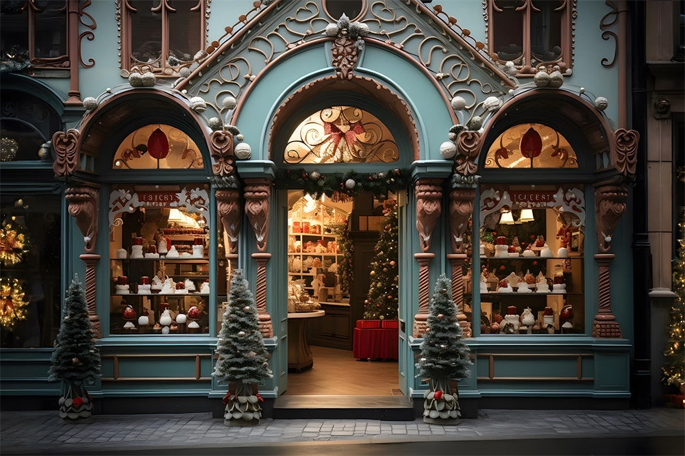 Weihnachtsbaum Tortenladen Fotohintergrund RR7-879