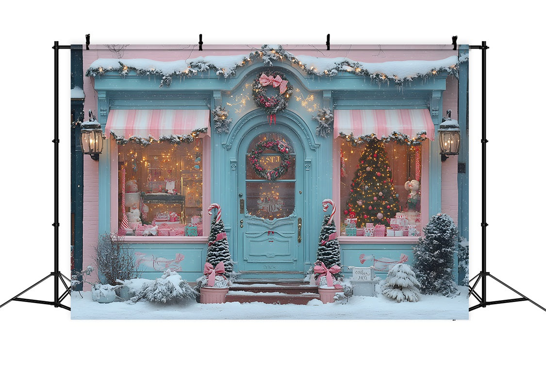 Weihnachten Candyland Schaufenster mit rosa Schleifen RR8-151