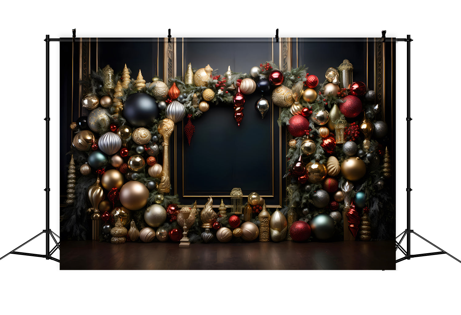 Weihnachten Elegante Ornamente und Girlande Hintergrund RR8-237