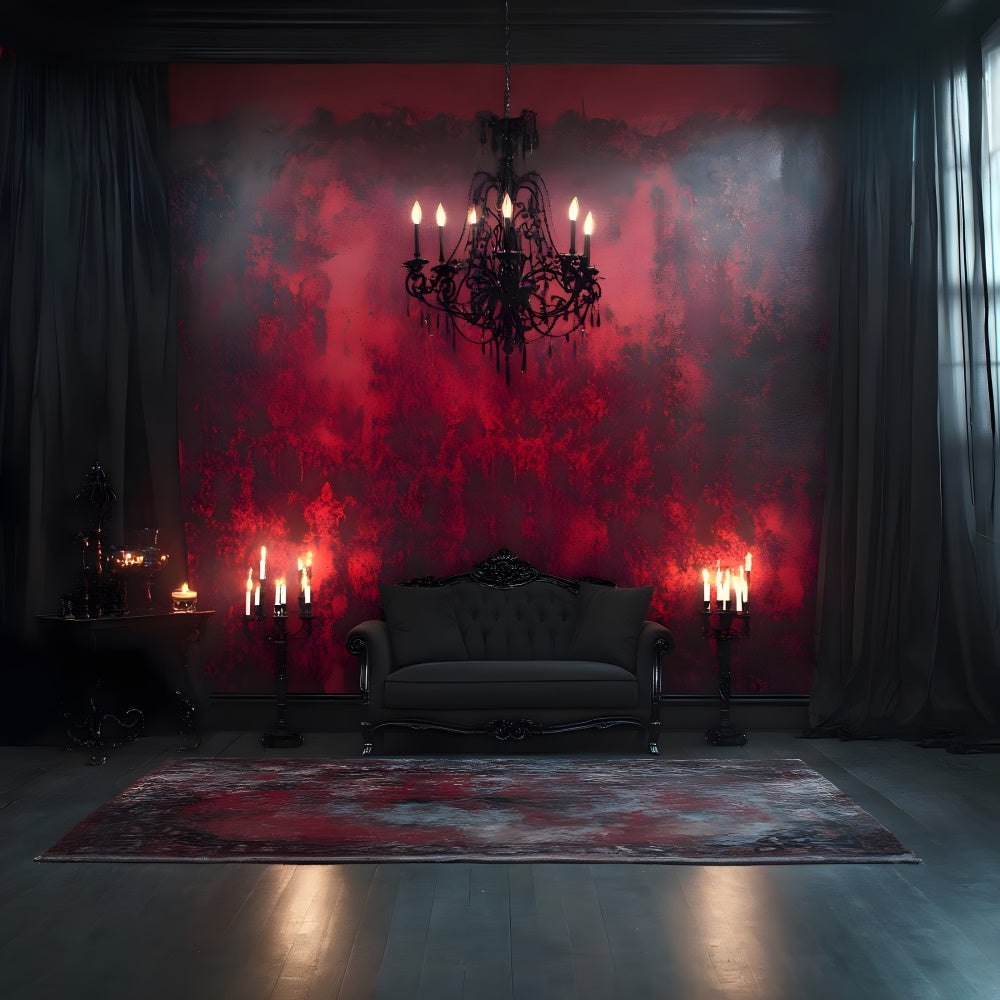 Halloween Gothic Schwarz Rot Wandkerzen Hintergrund RR8-371