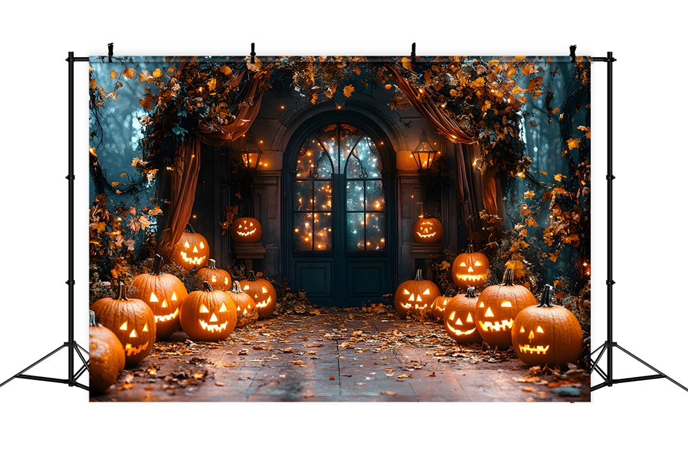 Halloween Glühende Kürbislaternen Hintergrund RR8-372