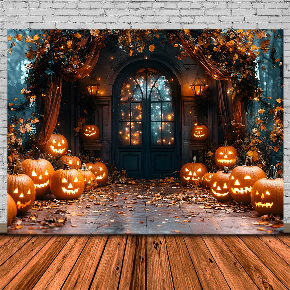 Halloween Glühende Kürbislaternen Hintergrund RR8-372