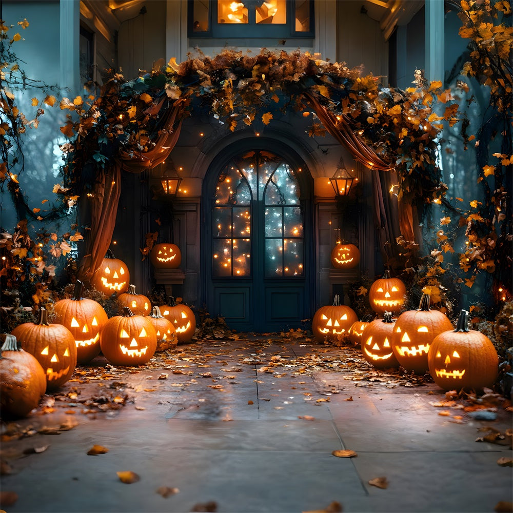 Halloween Glühende Kürbislaternen Hintergrund RR8-372