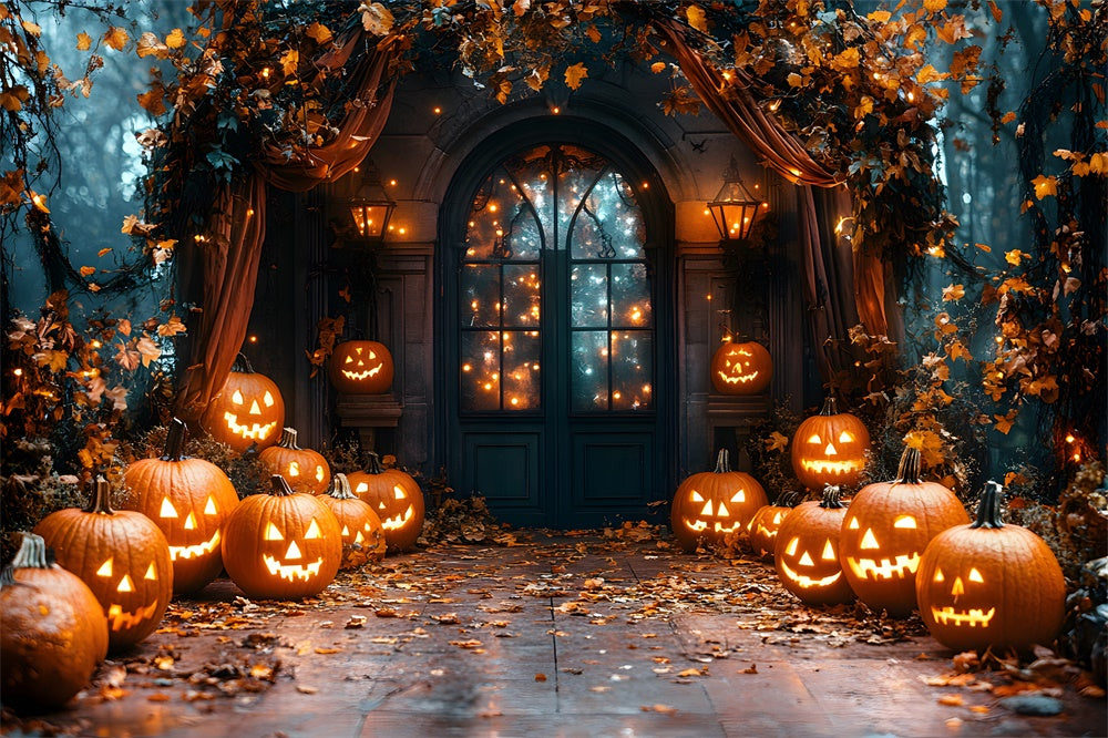 Halloween Glühende Kürbislaternen Hintergrund RR8-372
