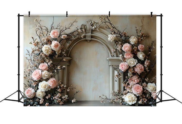 Eleganter Blumenbogen Boho Hintergrund RR8-406