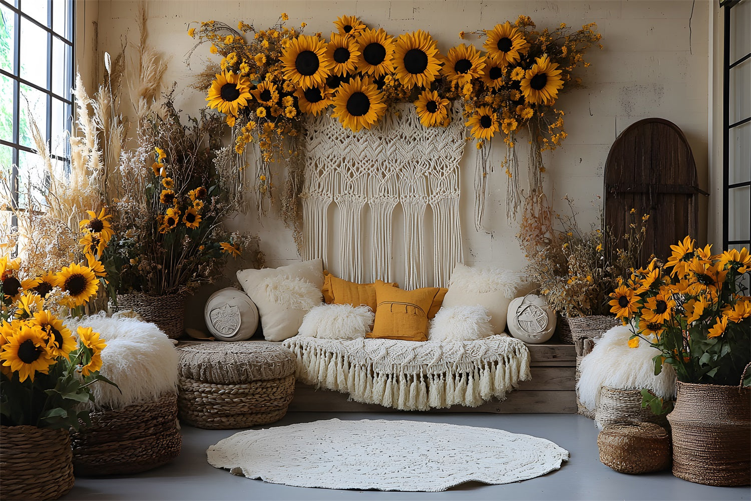 Sonnenblume Boho Chic Dekor Hintergrund RR8-413