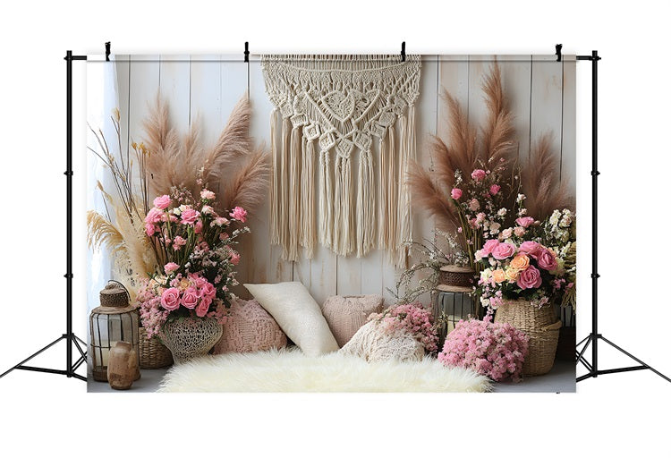 Rosa Rosen Boho Chic Hintergrund RR8-415