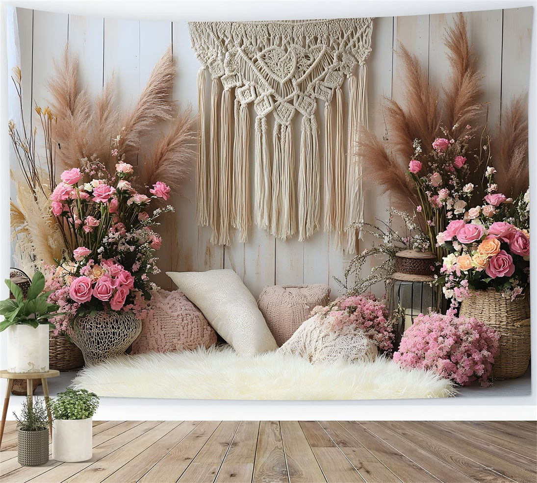 Rosa Rosen Boho Chic Hintergrund RR8-415