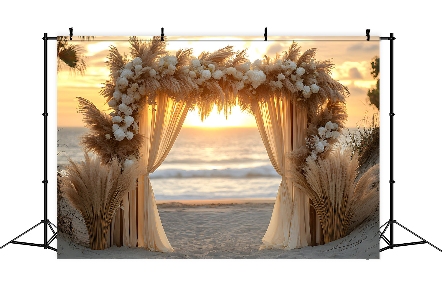 Boho Beach Hochzeit Bogen Hintergrund RR8-434