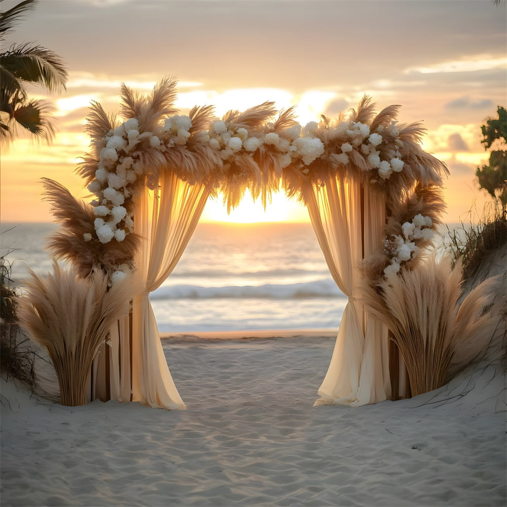 Boho Beach Hochzeit Bogen Hintergrund RR8-434