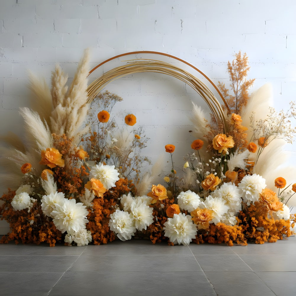 Böhmische Pampas und Rosen Hochzeit Hintergrund RR8-443