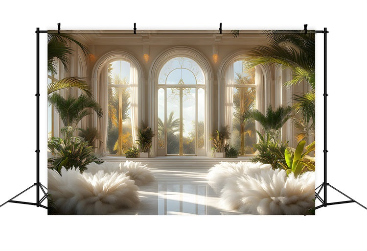 Luxe Boho Gewächshaus Hintergrund im Sonnenlicht RR8-464