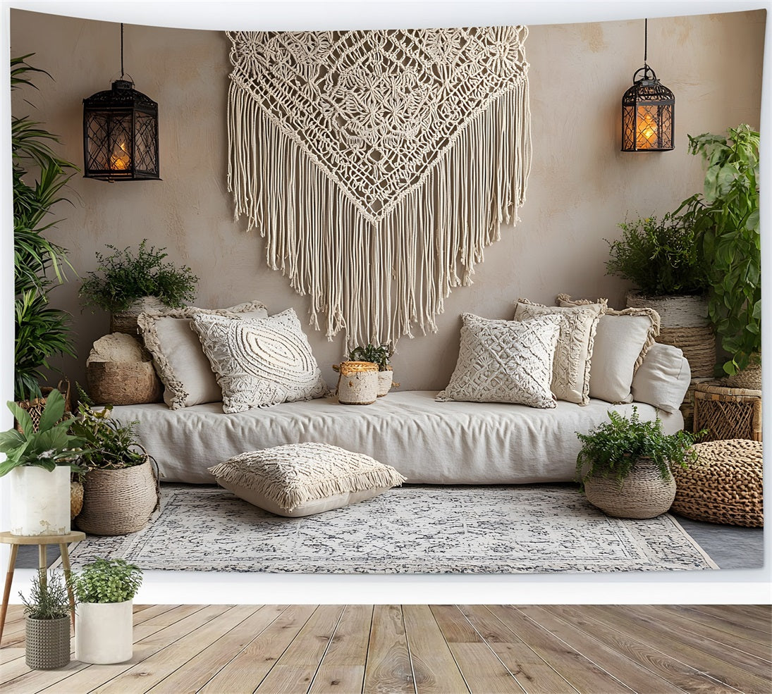 Boho Chic Makramee Lounge Hintergrund RR8-475