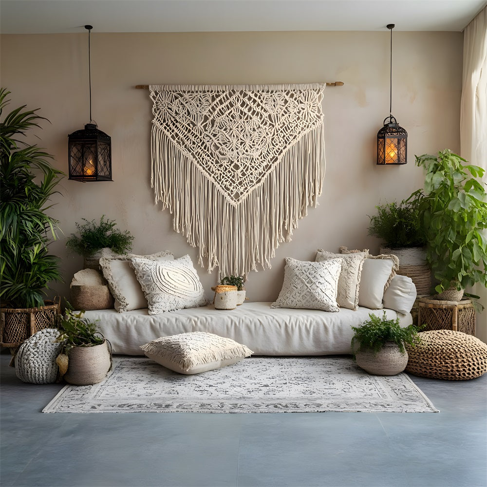 Boho Chic Makramee Lounge Hintergrund RR8-475