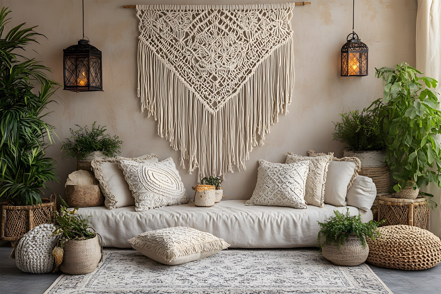 Boho Chic Makramee Lounge Hintergrund RR8-475