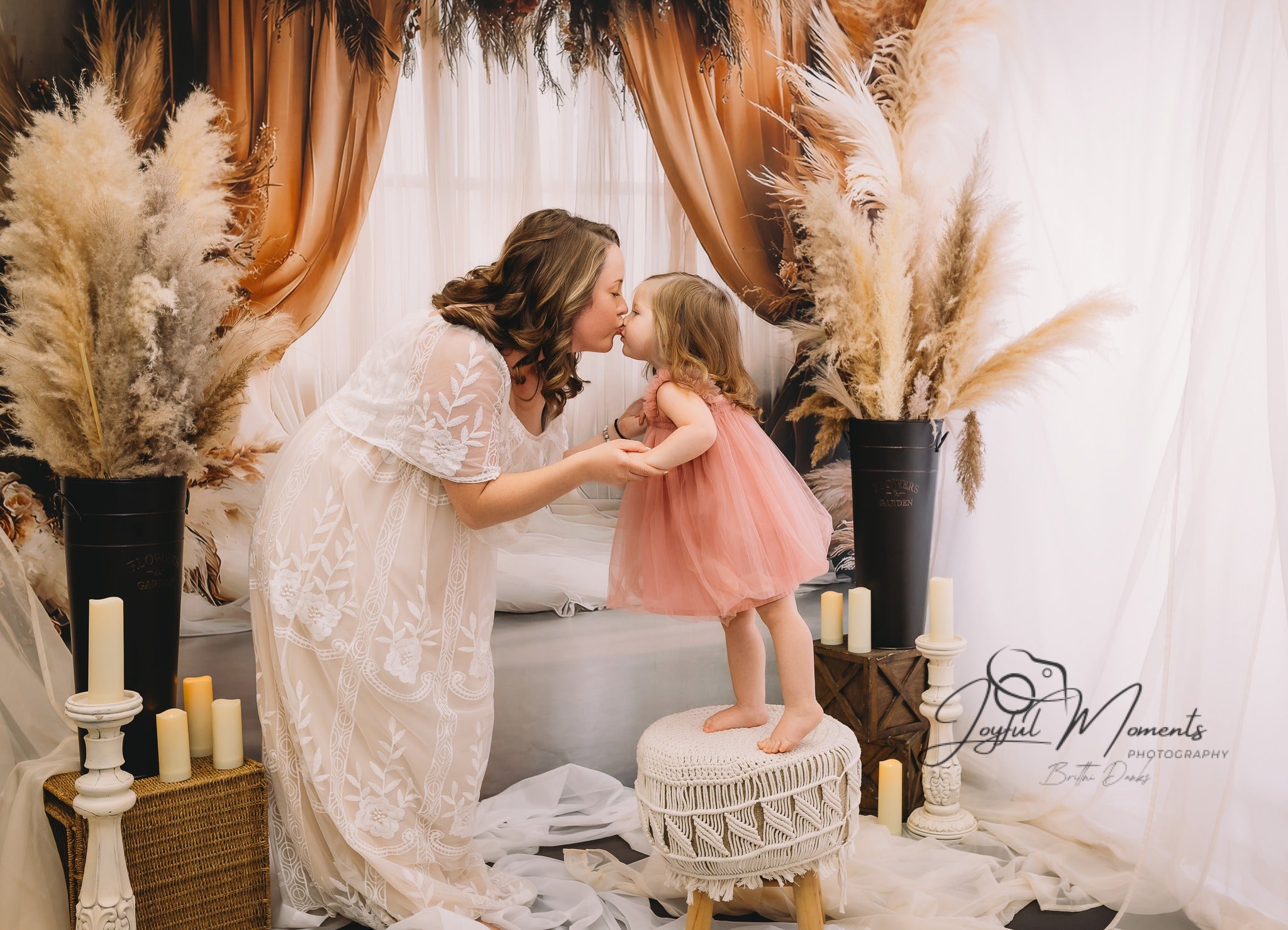 Verträumter Pampas Hintergrund in staubigen Rosen RR8-499