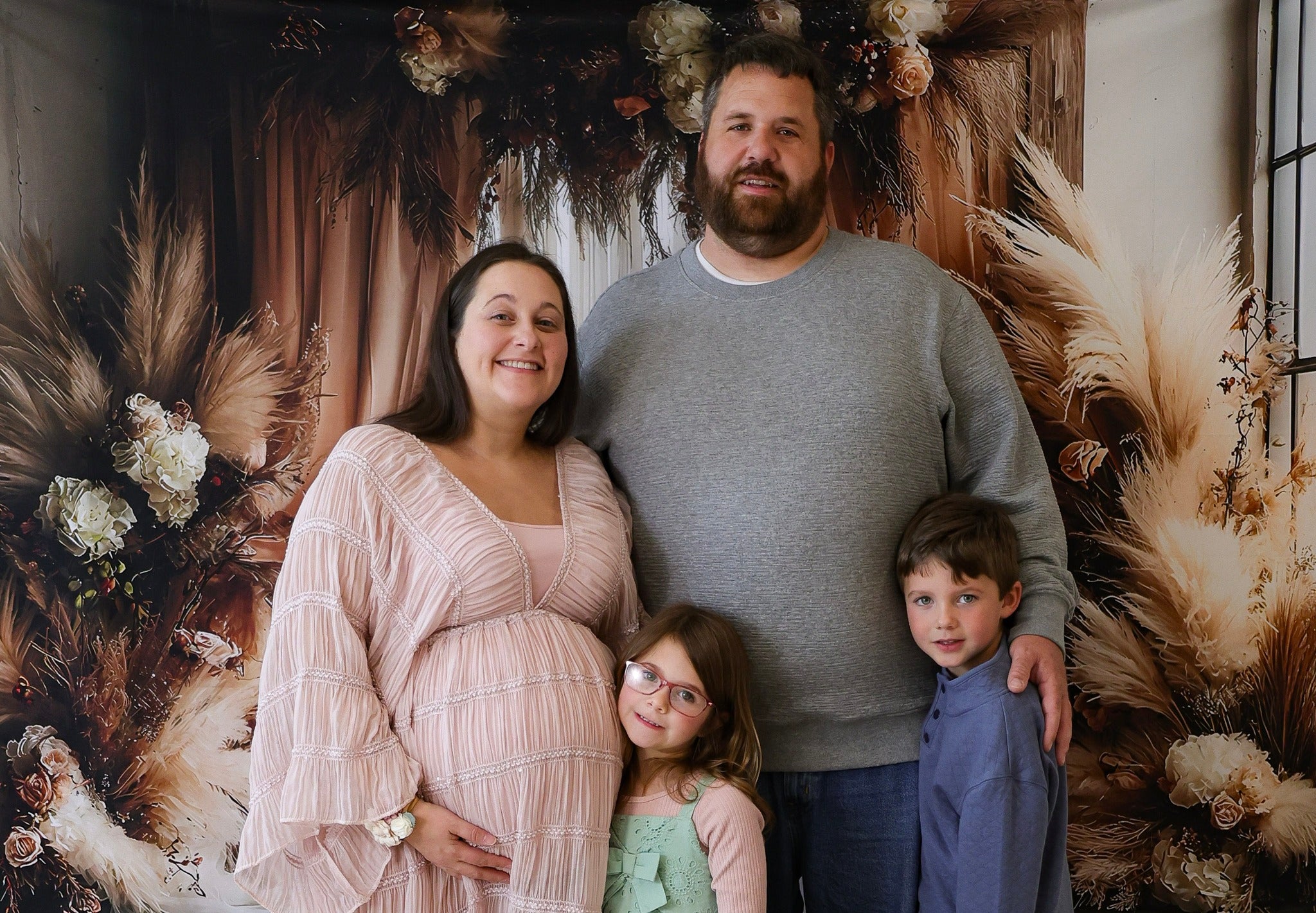 Verträumter Pampas Hintergrund in staubigen Rosen RR8-499