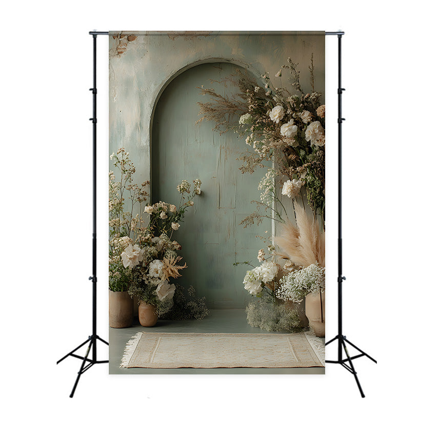 Pastellfarbener Blumenbogen Boho Hintergrund RR8-507