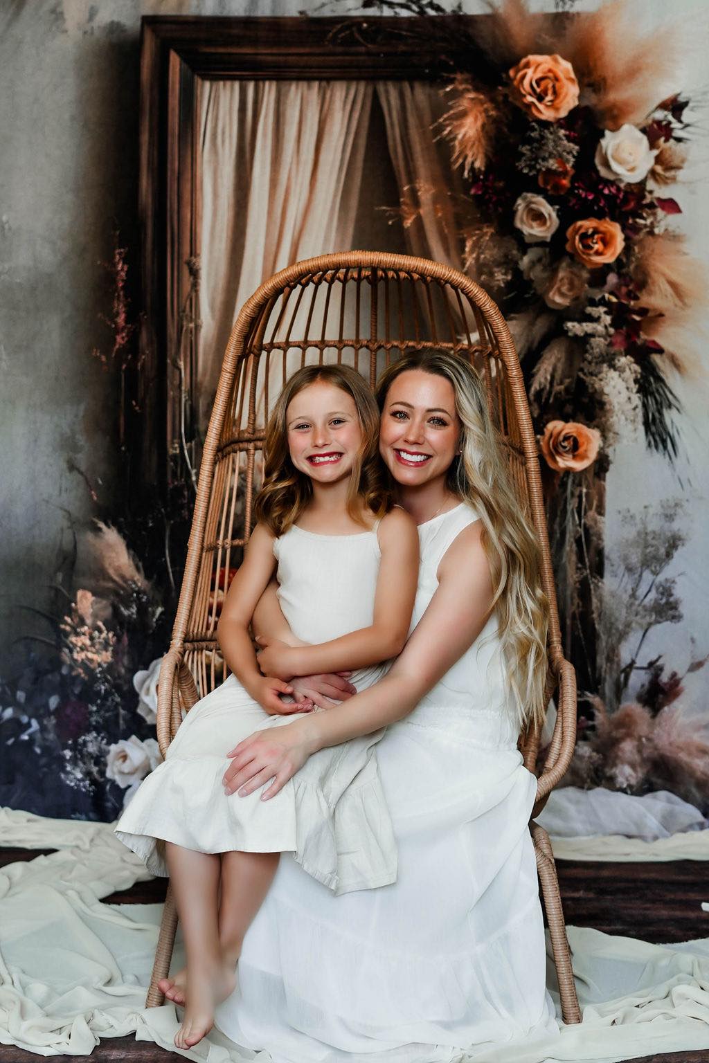 Üppige böhmische Flora im Holzrahmen Hintergrund RR8-520