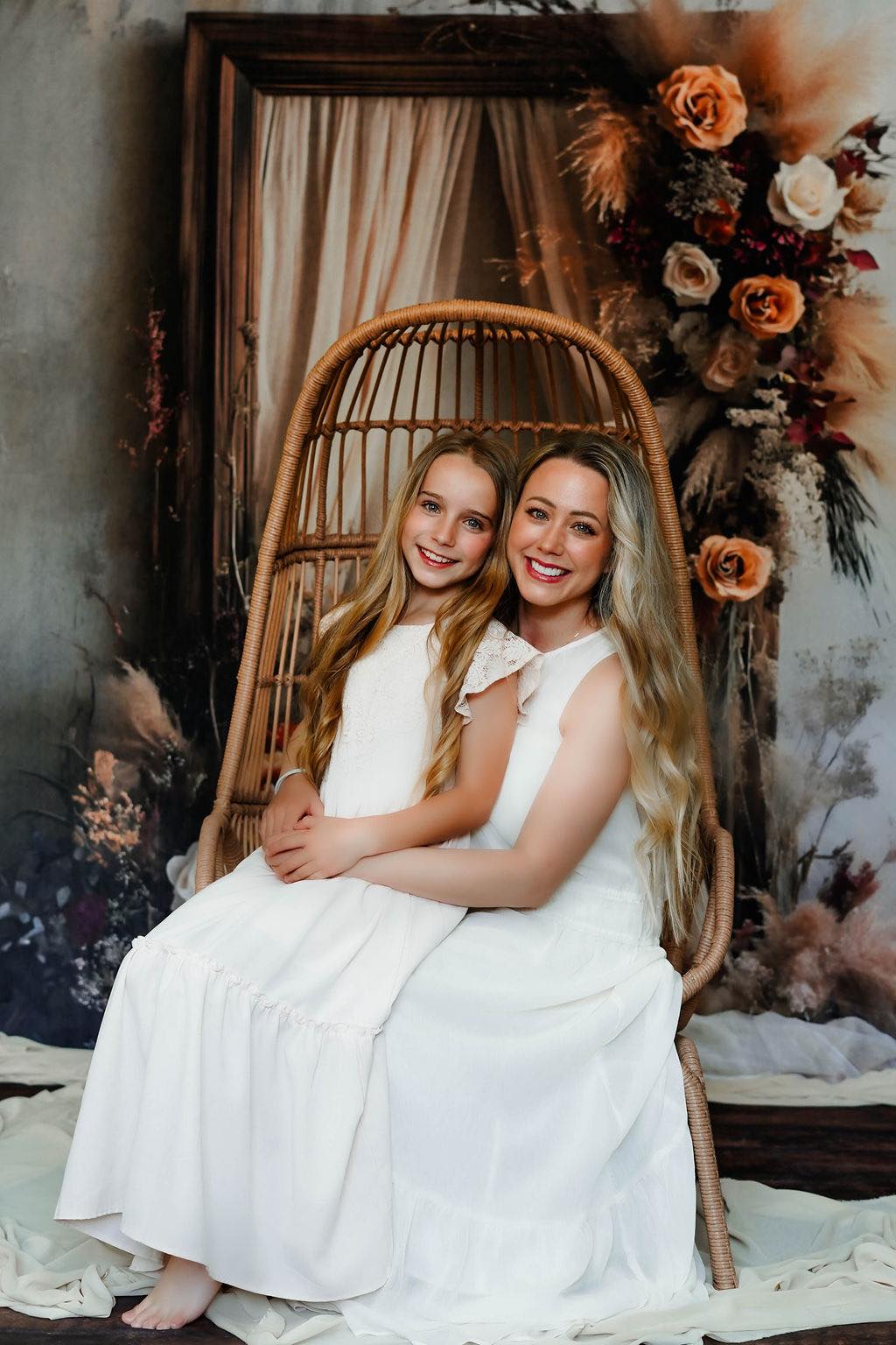 Üppige böhmische Flora im Holzrahmen Hintergrund RR8-520