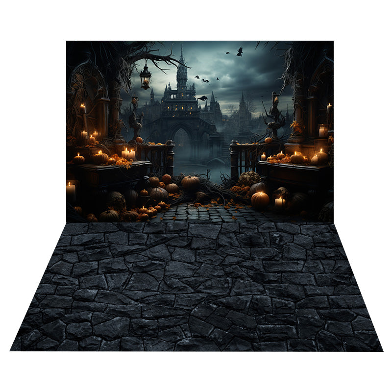 Halloween Haunted House Hintergrund+Stone Trail Bodenhintergrund RR8-547