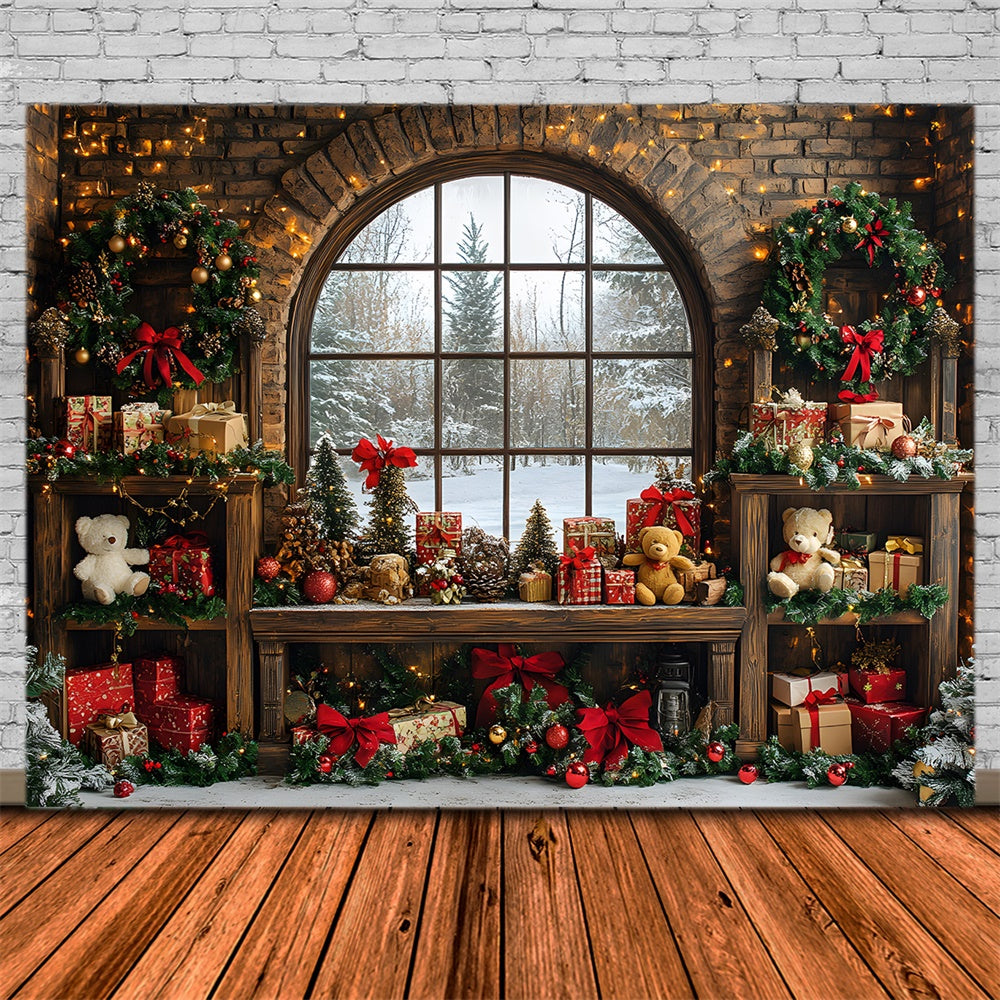 Weihnachten Spielzeug Zimmer Fenster Ansicht Backdrop RR8-68