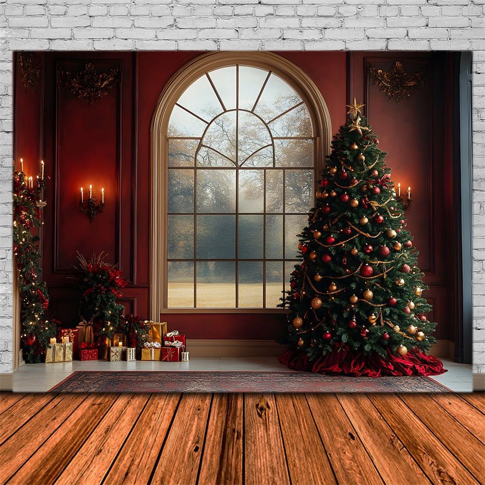 Weihnachtsbaum Wand Fensteransicht Backdrop RR8-88