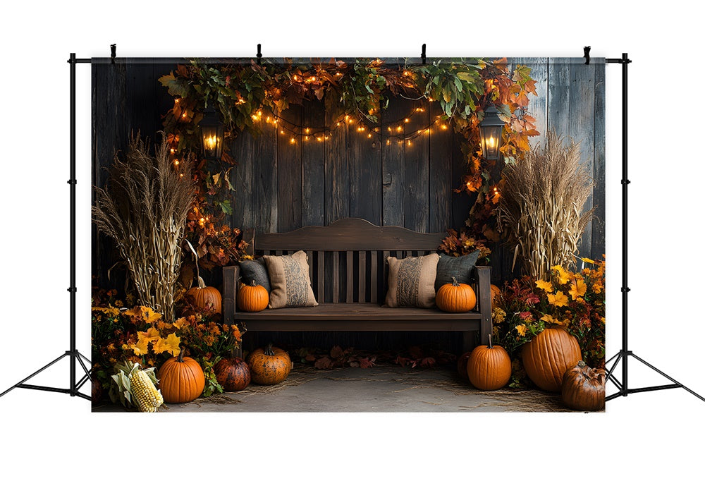 Herbst Holz Wand Sofa Getrocknete Blätter Hintergrund RR9-3