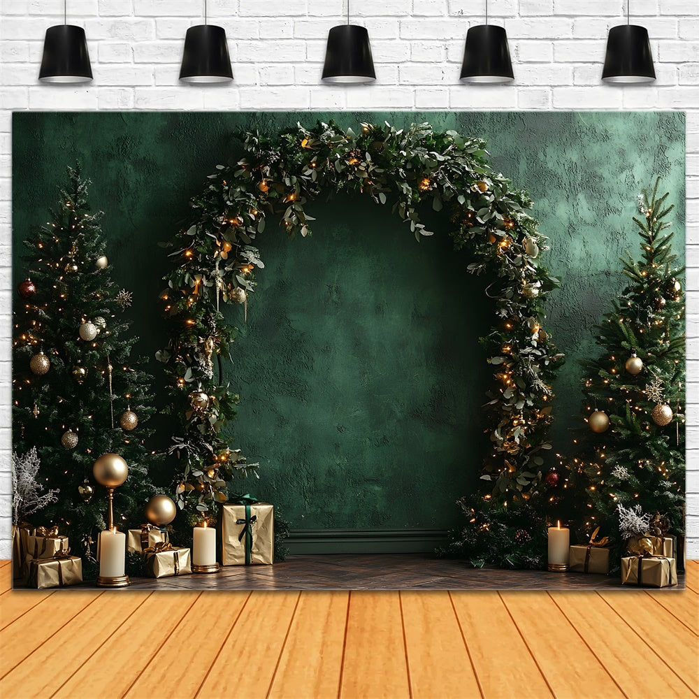 Weihnachten Grün Retro Wand Girlande Backdrop RR9-51