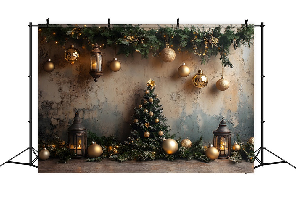 Weihnachtskugel Girlande Deko Gesprenkelte Wand Hintergrund RR9-73