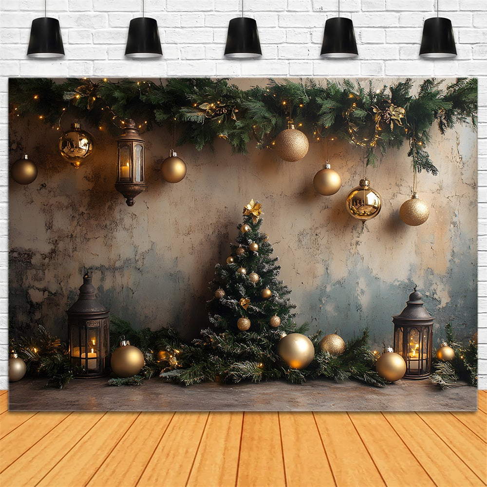 Weihnachtskugel Girlande Deko Gesprenkelte Wand Hintergrund RR9-73