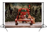 Roter Auto-Weihnachtsbaum-Fotografie-Hintergrund SH-960