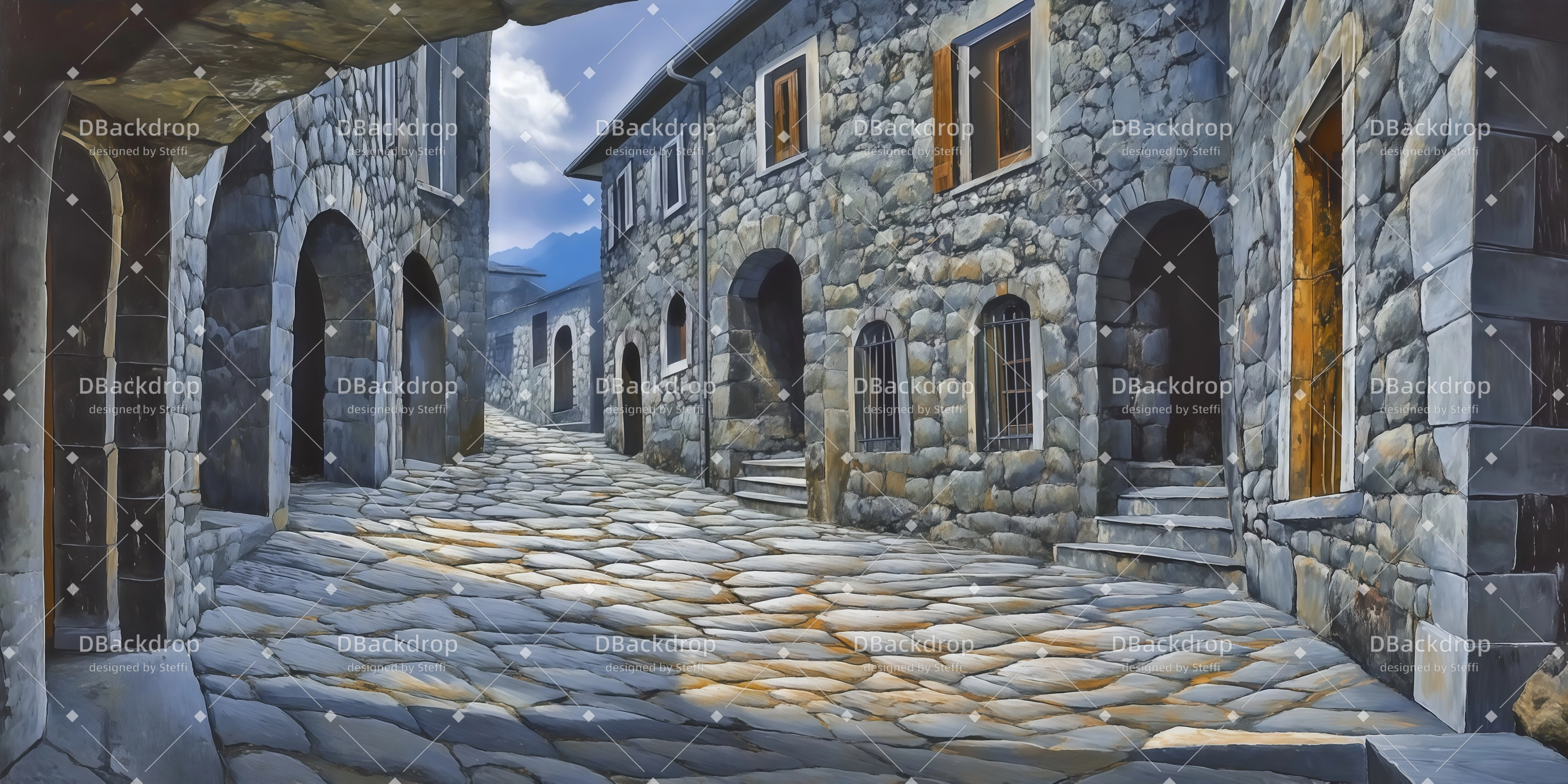 Theater-Bühnenhintergrund „Stone Alley“ Tanzbühnenhintergrund CSH59-T79