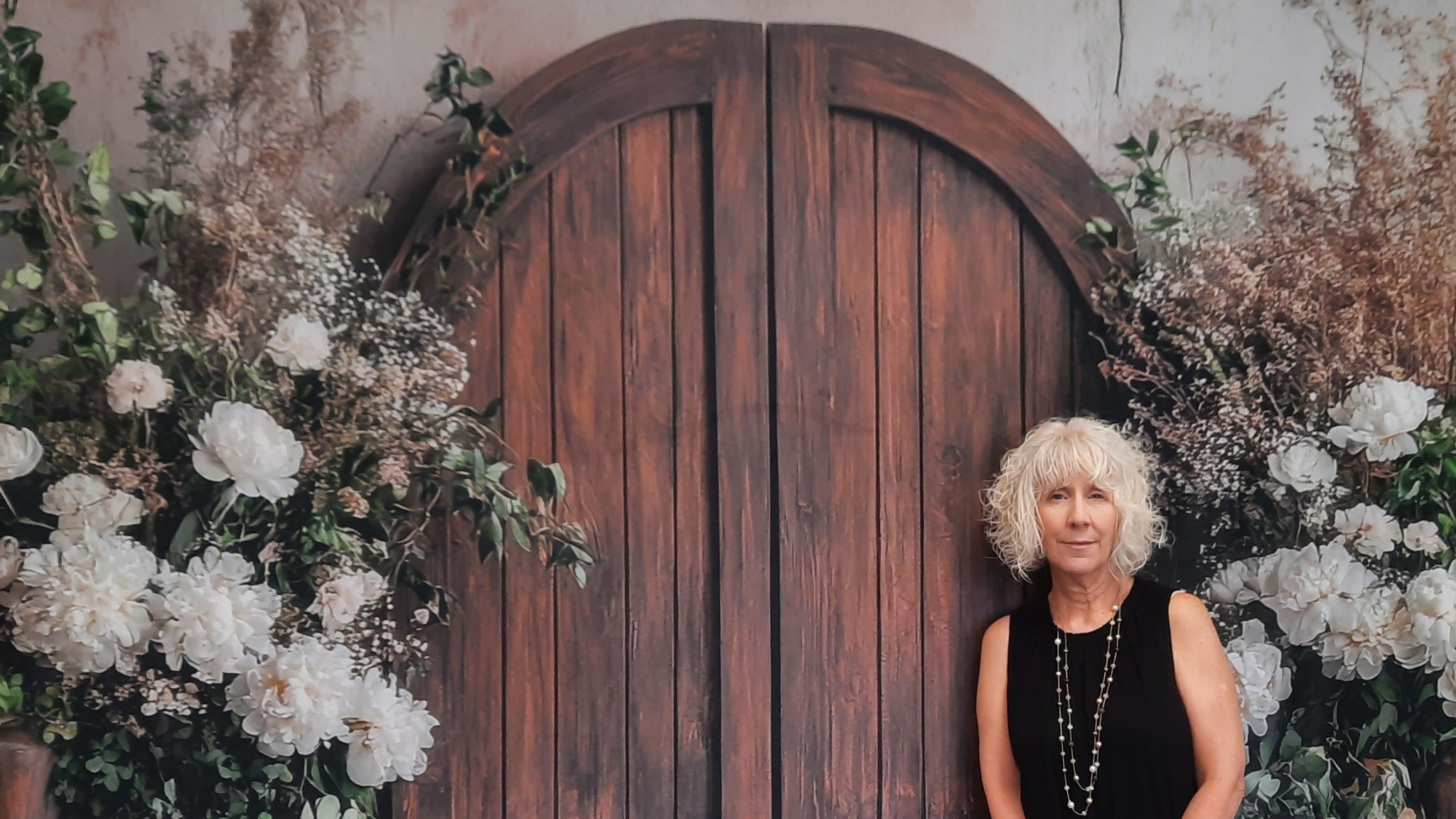 Frühling Fotohintergrund Fotografie Chic Boho Weiße Blume Türhintergrund TWW2-11