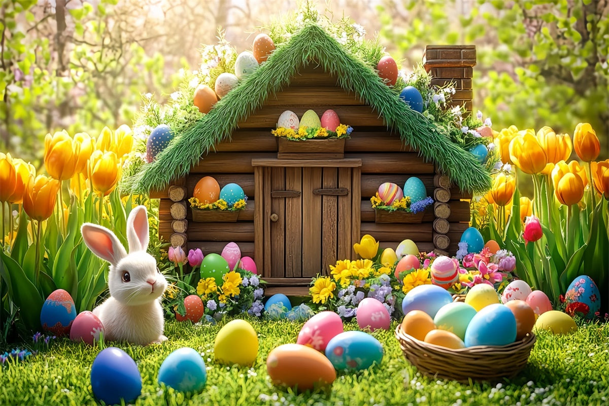 Ostern Backdrop Pastell Ei Charming Cottage Backdrop TWW3-38