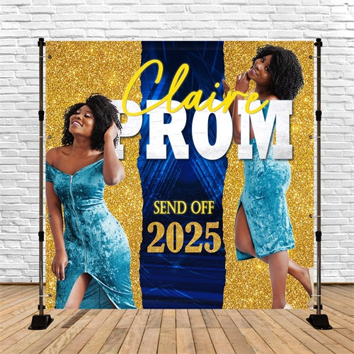 Custom Graduation Backdrop Glänzend Gold Pailletten Party Graduation Backdrop TWW5-32