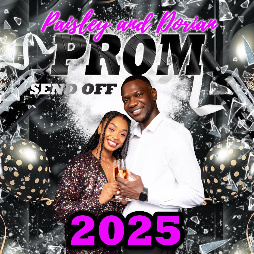 Graduierter Hintergrund Schwarz Silber Funkelnd Custom Party Graduation Backdrop TWW5-33