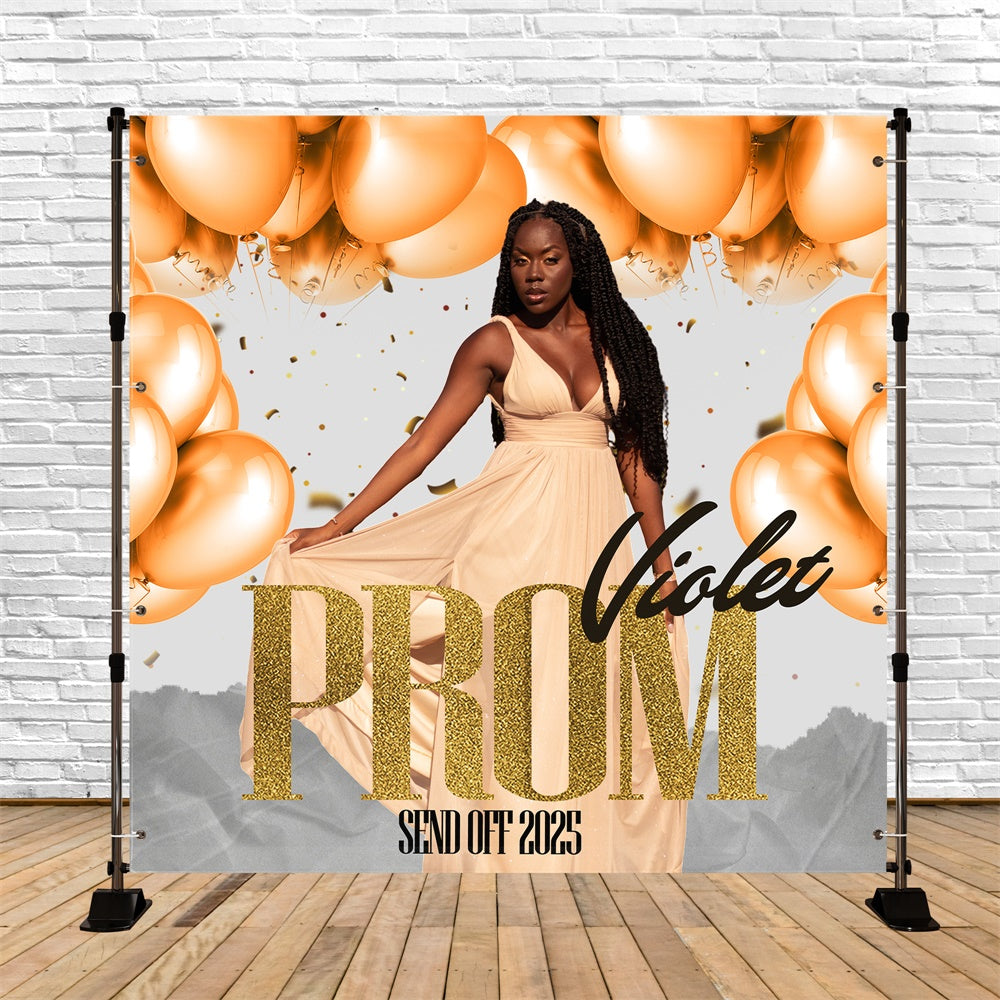 Prom 2025 Backdrop Gold Ballon Glamour Custom Party Abschlussfeier Backdrop TWW5-37