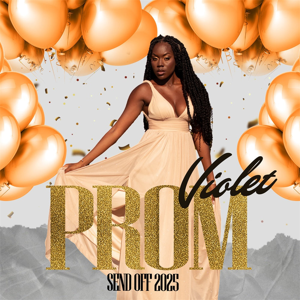 Prom 2025 Backdrop Gold Ballon Glamour Custom Party Abschlussfeier Backdrop TWW5-37