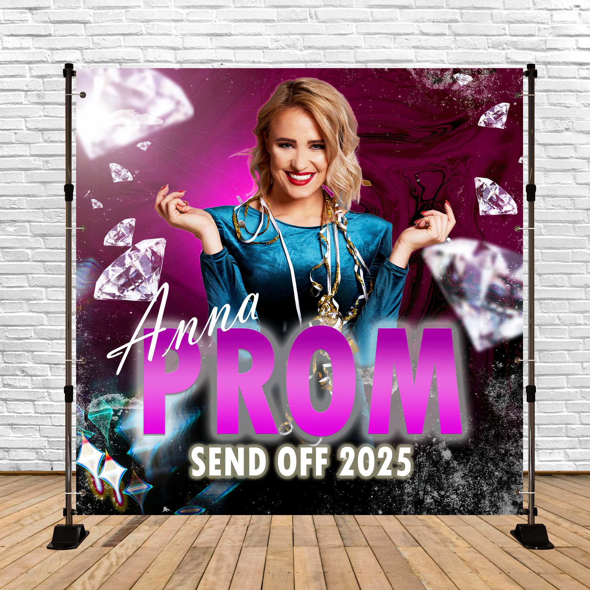Prom Backdrops Strahlende Diamanten Shine Customized Party Graduation Backdrop TWW5-40