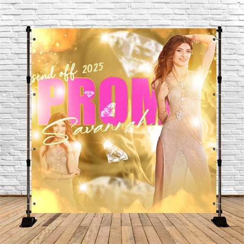 Abschlussball Backdrop Ideen Diamant Golden Glow Custom Party Graduation Backdrop TWW5-41