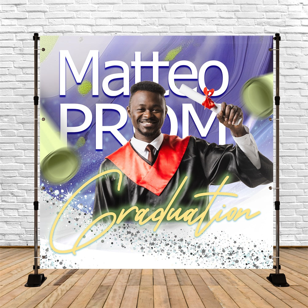 Abschlussball-Fotohintergrund Modern Shine Personalisierte Party Abschlussfeier Hintergrund TWW5-43