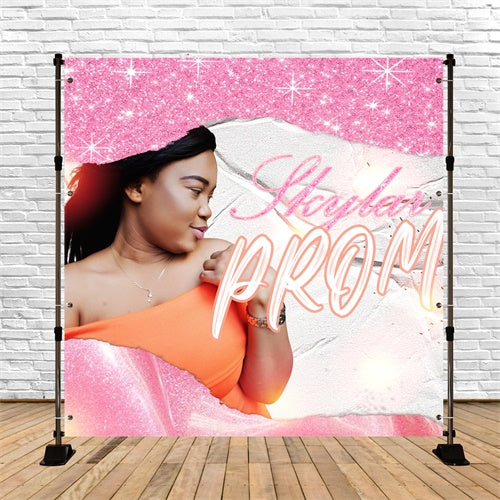 Prom 2025 Backdrop Pink Sparkle Individuell angepasst Party Graduation Backdrop TWW5-46